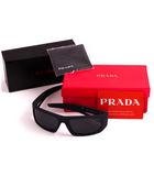 Prada Black Wraparound Sunglasses – Bold & Modern