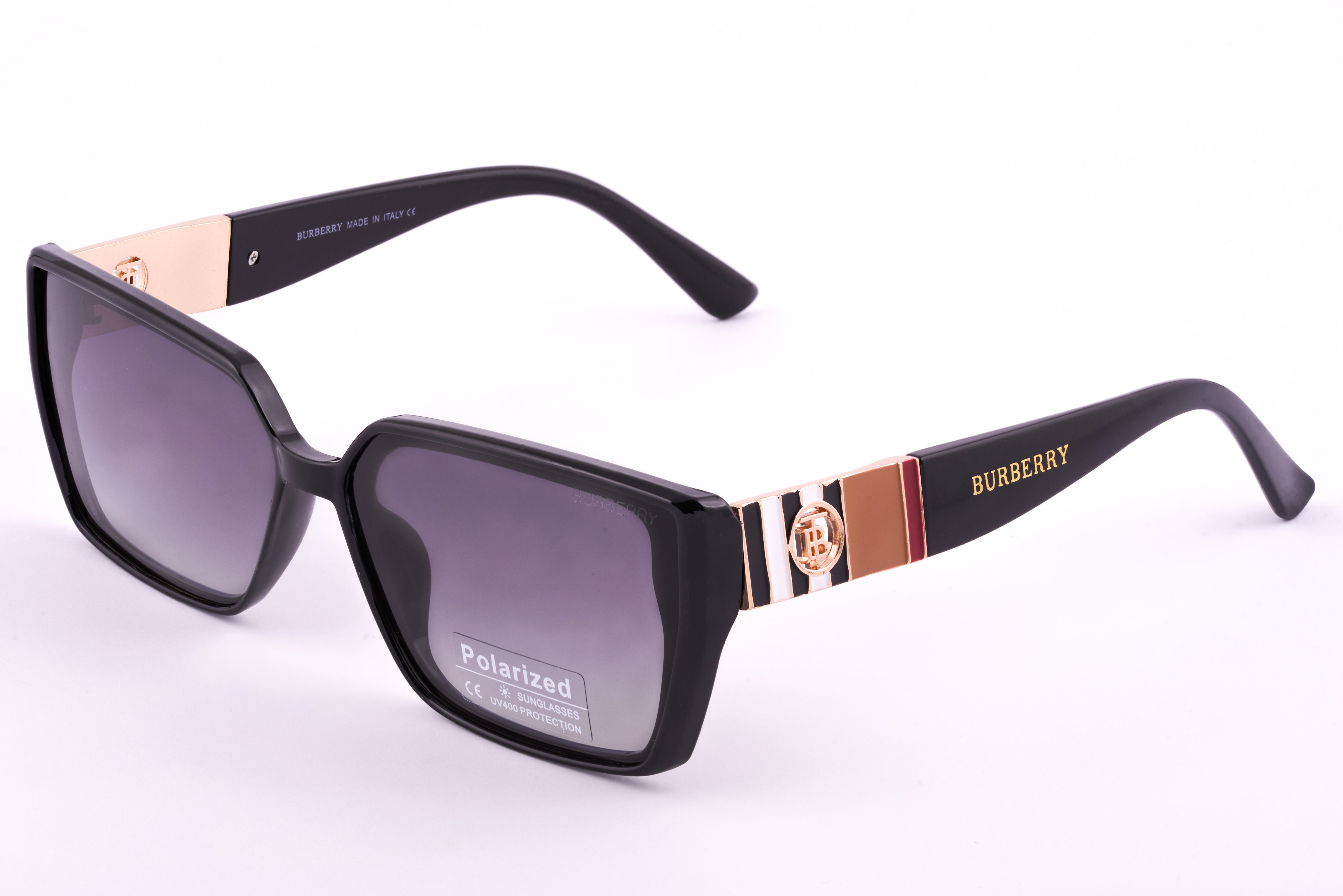 Buberry Black Square Polarized Sunglasses – Bold & Timeless