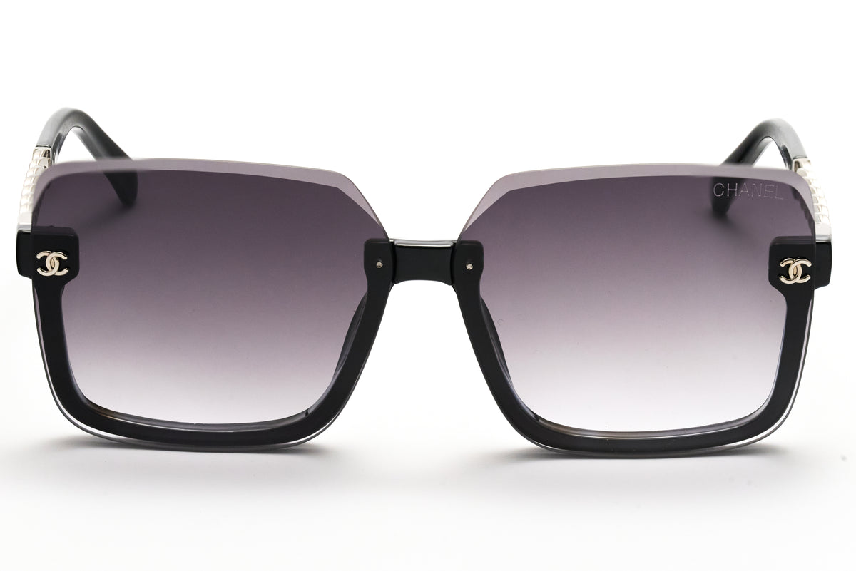 Chanel Gradient Black Square Sunglasses – Bold & Luxurious