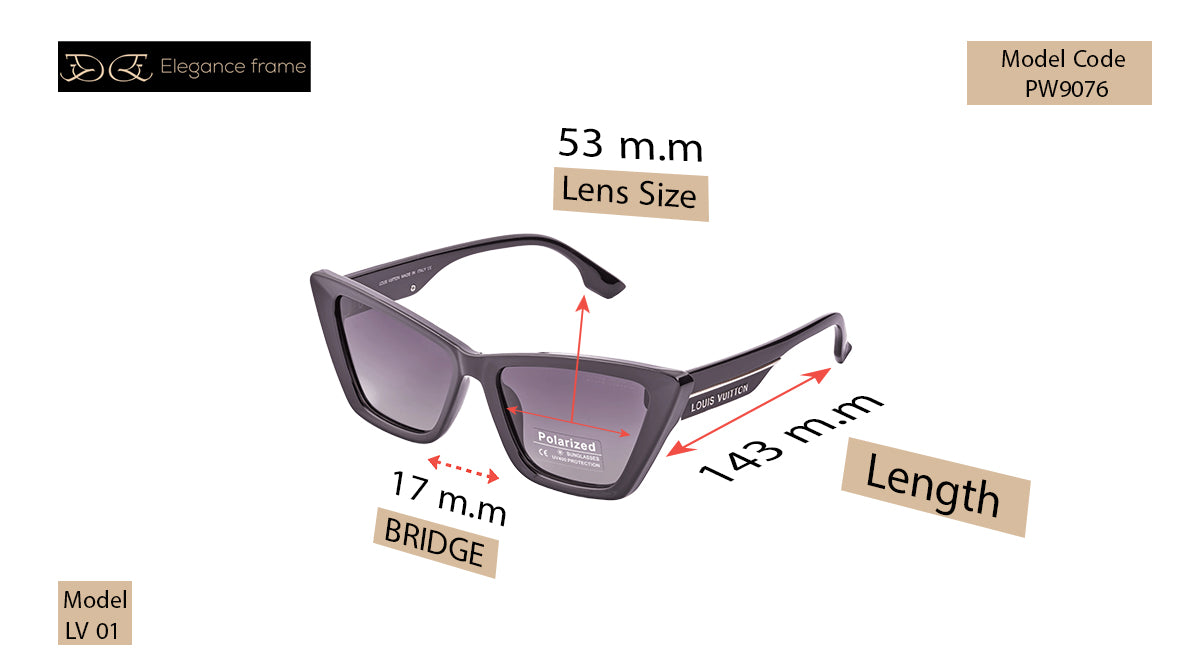 Louis Vuitton 01 Cat Eye Sunglasses with Polarized Lenses