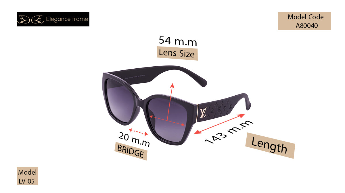 Louis Vuitton 05  Sunglasses with Signature Frame & Exquisite Arm Detailing