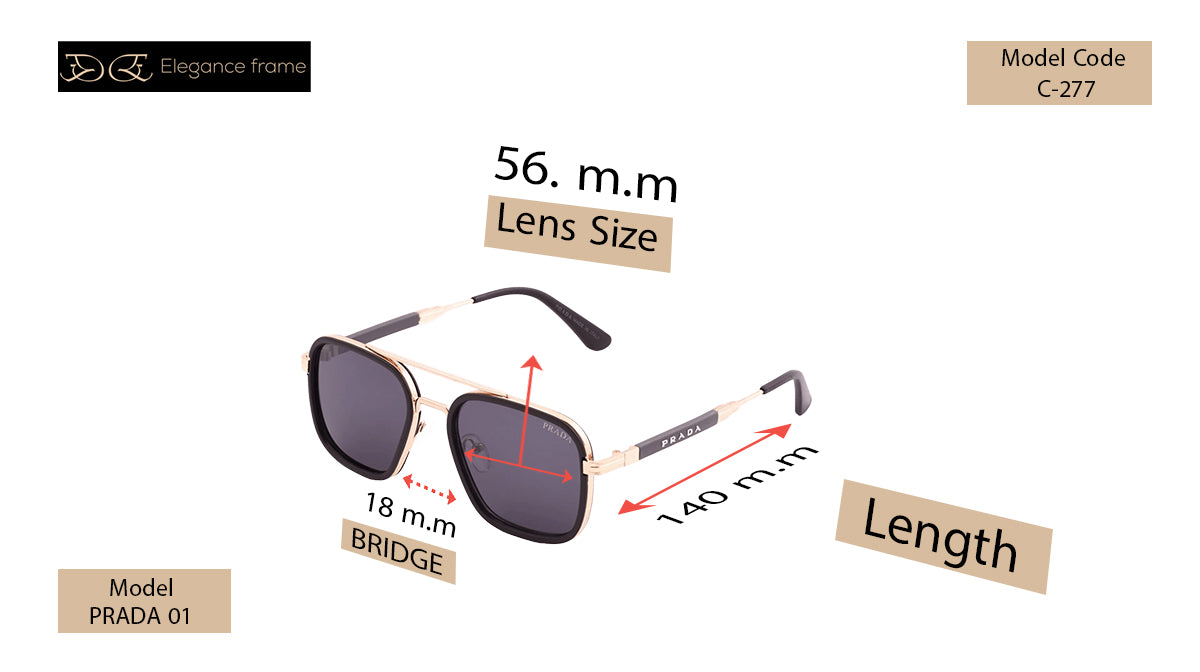 Prada 01 Black Wraparound Sunglasses – Bold & Modern