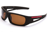 Prada Black & Brown Wraparound Sunglasses – Sporty & Sleek