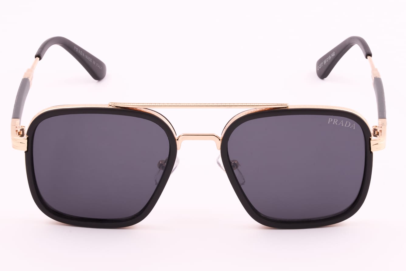 Prada 01 Black Wraparound Sunglasses – Bold & Modern