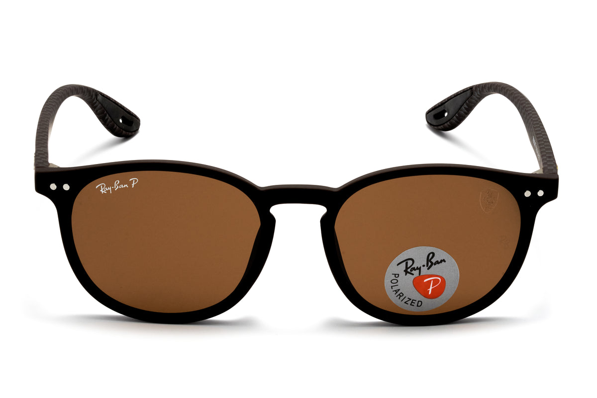 Ray-Ban x Ferrari Round P – Black Frame with Brown Polarized Lenses