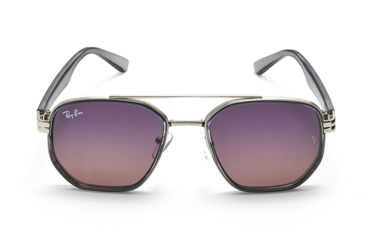 Ray-Ban Silver & Pink Gradient Hexagonal Sunglasses – Sophisticated & Trendy