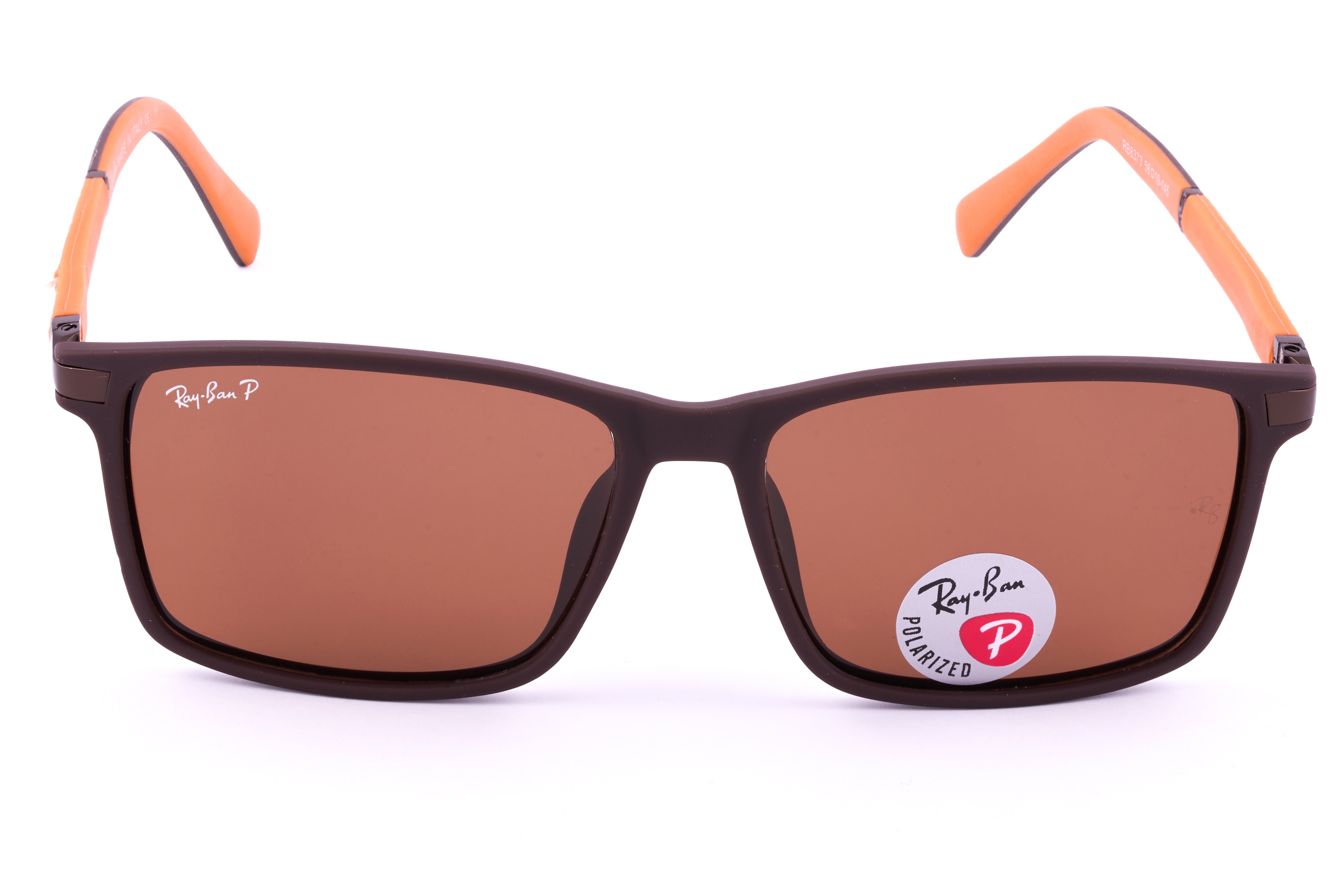 Ray-Ban Men’s Rectangular Sunglasses with Colored Arms & Polarized Lenses 02