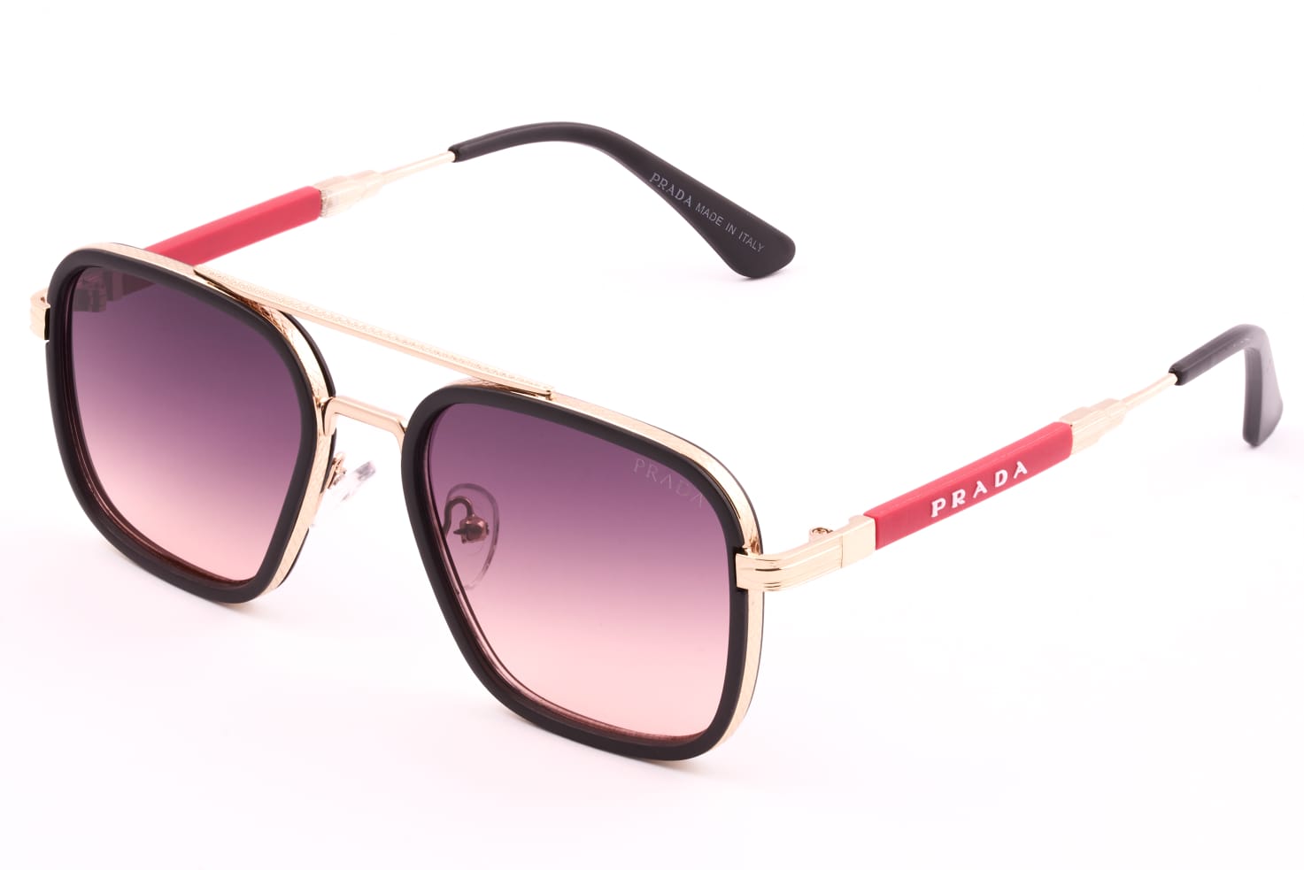 Prada 01 Black Wraparound Sunglasses – Bold & Modern